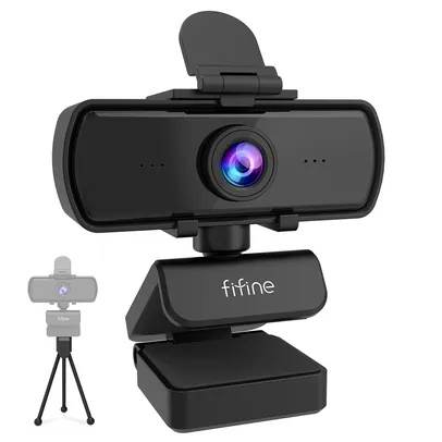 [Moedas R$ 55,62 /App/Taxa Inclusa] Webcam FIFINE K420 1440p Full HD Com Microfone e Tripé