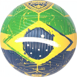 Bola de Futebol Campo Brasil PVC/PU N.5 Verde Amarela e Azul Futebol e Magia