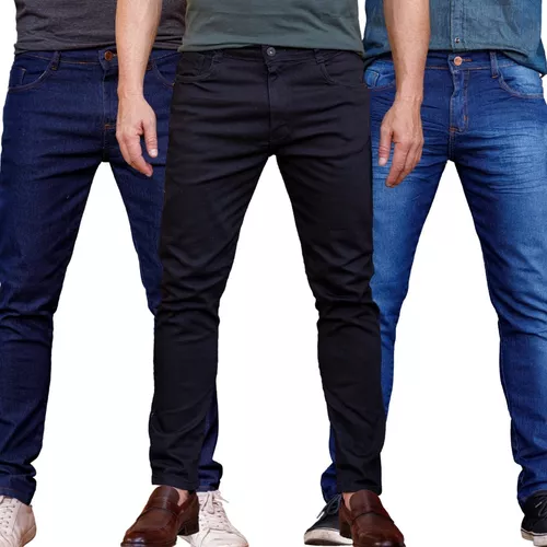 Kit 3 Calças Jeans Masculina Modelo Slim