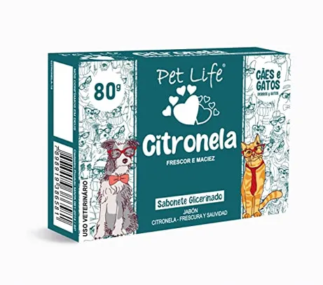 [Leve + Por - R$2,81] Sabonete Pet Life Citronela Cães e Gatos 75g