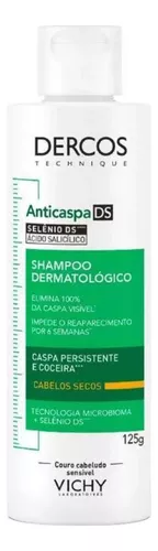 Shampoo Anticaspa Intensivo Dercos Cabelos Secos 125ml Vichy