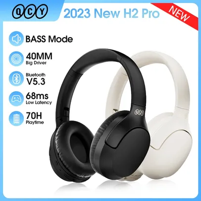 Headphone QCY H2 Pro - sem fio, Bluetooth 5.3 -modo BASS