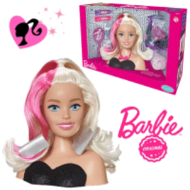 Boneca Barbie Busto Para Pentear Com Acessórios Cabeleireiro Com Secador Cabelo