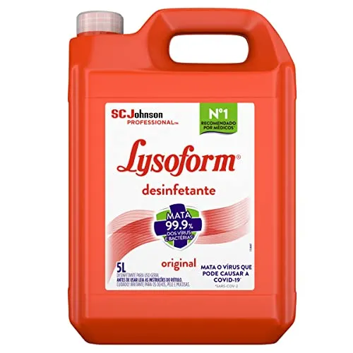 (REC) Lysoform Original, Desinfetante Líquido, Limpeza Pesada e Eficiente, 5l