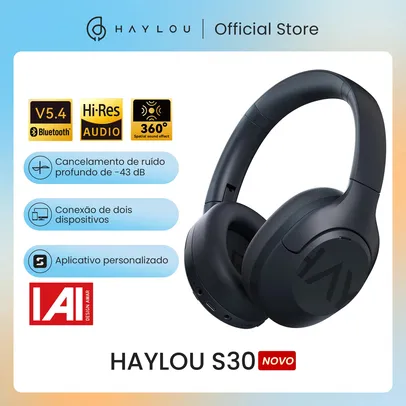 [TaxaInclusa] HAYLOU S30 Fone De Ouvido Sem Fio, Bluetooth 5.4