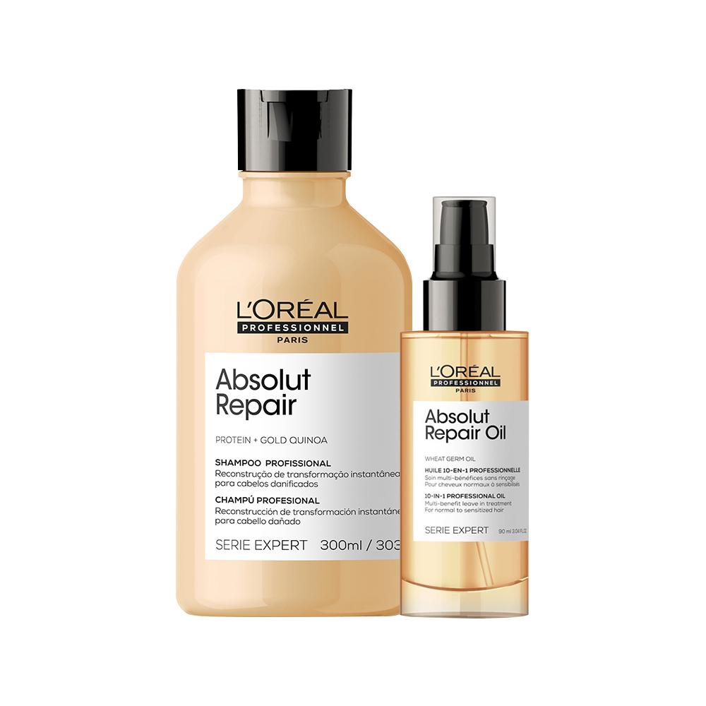 Kit L'Oréal Pro Absolut Repair Gold Quinoa - Shampoo + Óleo