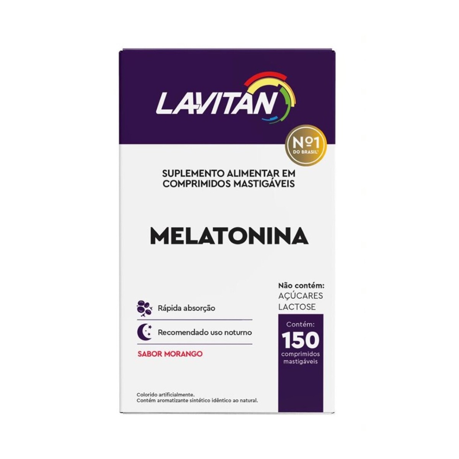 Melatonina Lavitan Sabor Morango 150 Comprimidos Mastigaveis