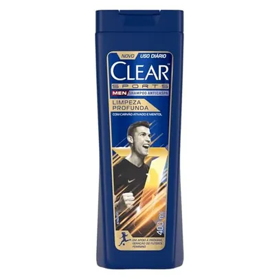 (Add 4un) Clear Sports Men - Shampoo Anticaspa Limpeza Profunda 400Ml
