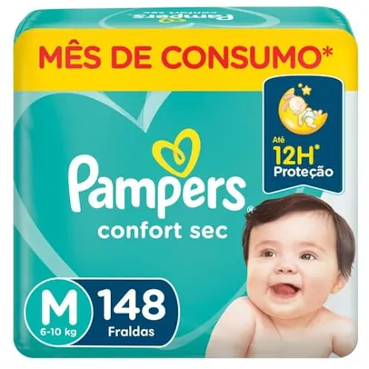 Fralda Pampers Confort Sec M 148 Unidades