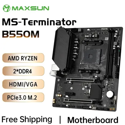 [ APP | Moedas R$330 ] MAXSUN B550M AMD Placa Mãe