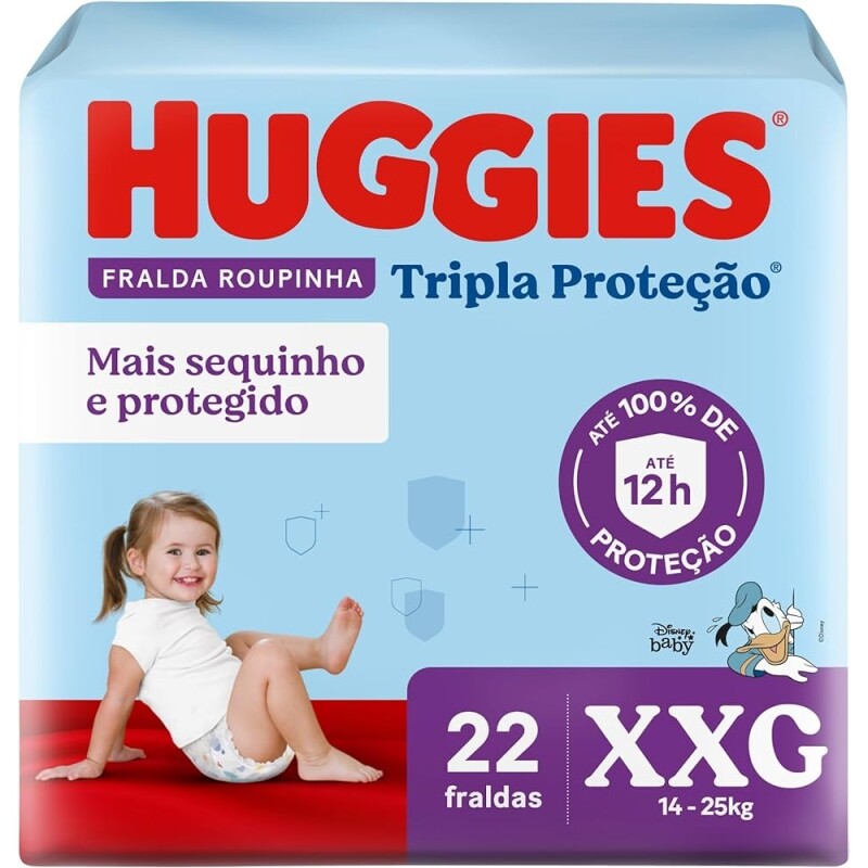 Fralda HUGGIES Tripla Proteção XXG - 22Und