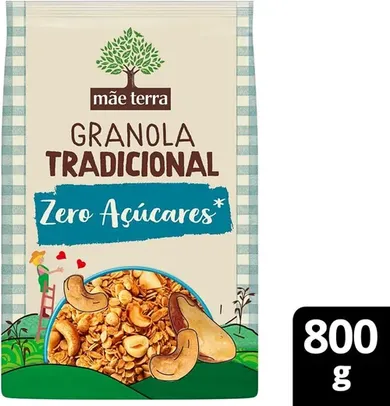 [ PRIME | REC ] Mãe Terra Granola Tradicional Zero Açúcares 800 g