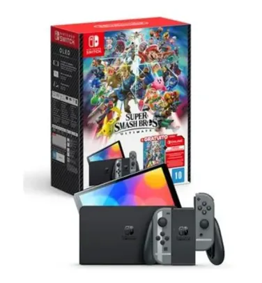 (App) Console Nintendo Switch OLED + Jogo Super Smash Bros Ultimate - HBGSSKACLA