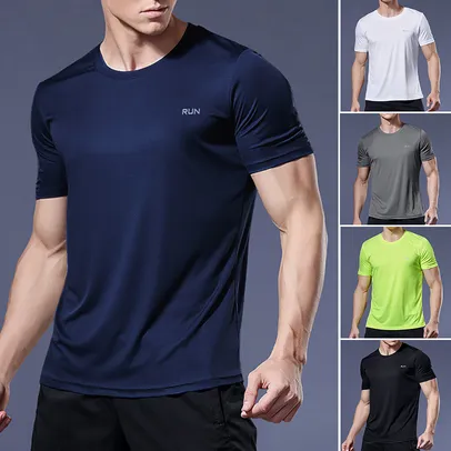 Quick Dry compressão t-shirt para homens, camisas Running