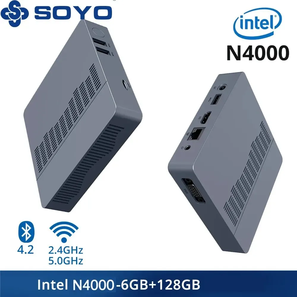 [IMPOSTO INCLUSO/MOEDAS] Mini PC Soyo M2 Air - Celeron N4000 - 6Gb RAM LPDDR4 - 128Gb - Windows 11 Pro