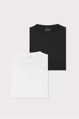 Kit 2 Camisetas Masculinas Básicas Algodão Polo Wear Sortido (Tam P e M)