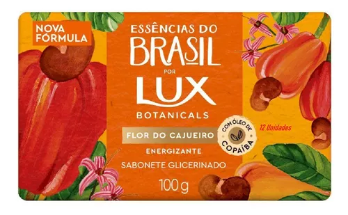 (R$0,82 centavos cada) 12 Sabonete Em Barra Glicerinado Flor De Cajueiro Lux 100g