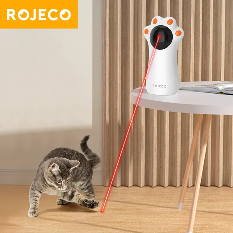 ROJECO-Brinquedo Automático Cat Laser, Brinquedos Inteligentes Interativos, LED Motion Activate