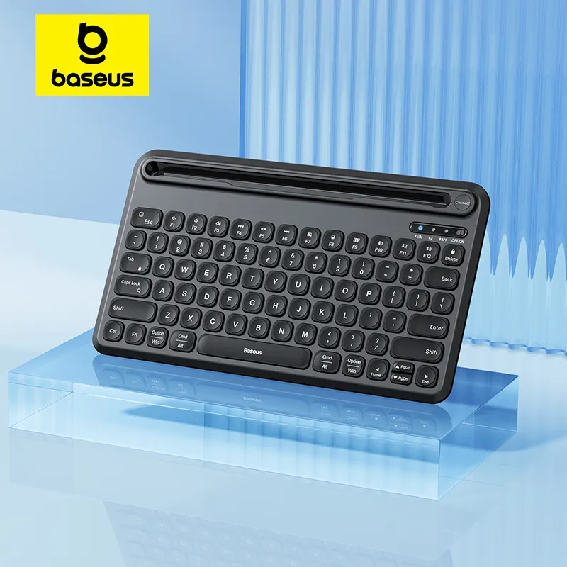 [ Moedas R$127,78 / VIP R$108,49 ] Baseus mini teclado portátil sem fio, bluetooth 5.1, modo 3, para ipad, laptop, tablet, pc, telefone