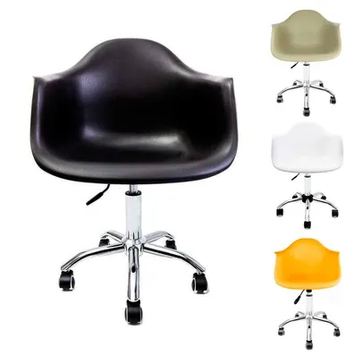 Cadeira de escritório Eames Office com Braço Giratória Base Cromada