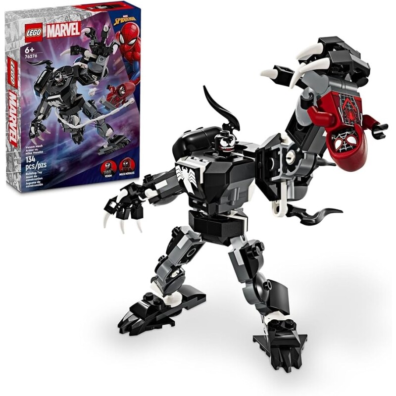 LEGO Set Super Heroes Marvel 76276 Armadura Mech Venom vs Miles Morales 134 peças