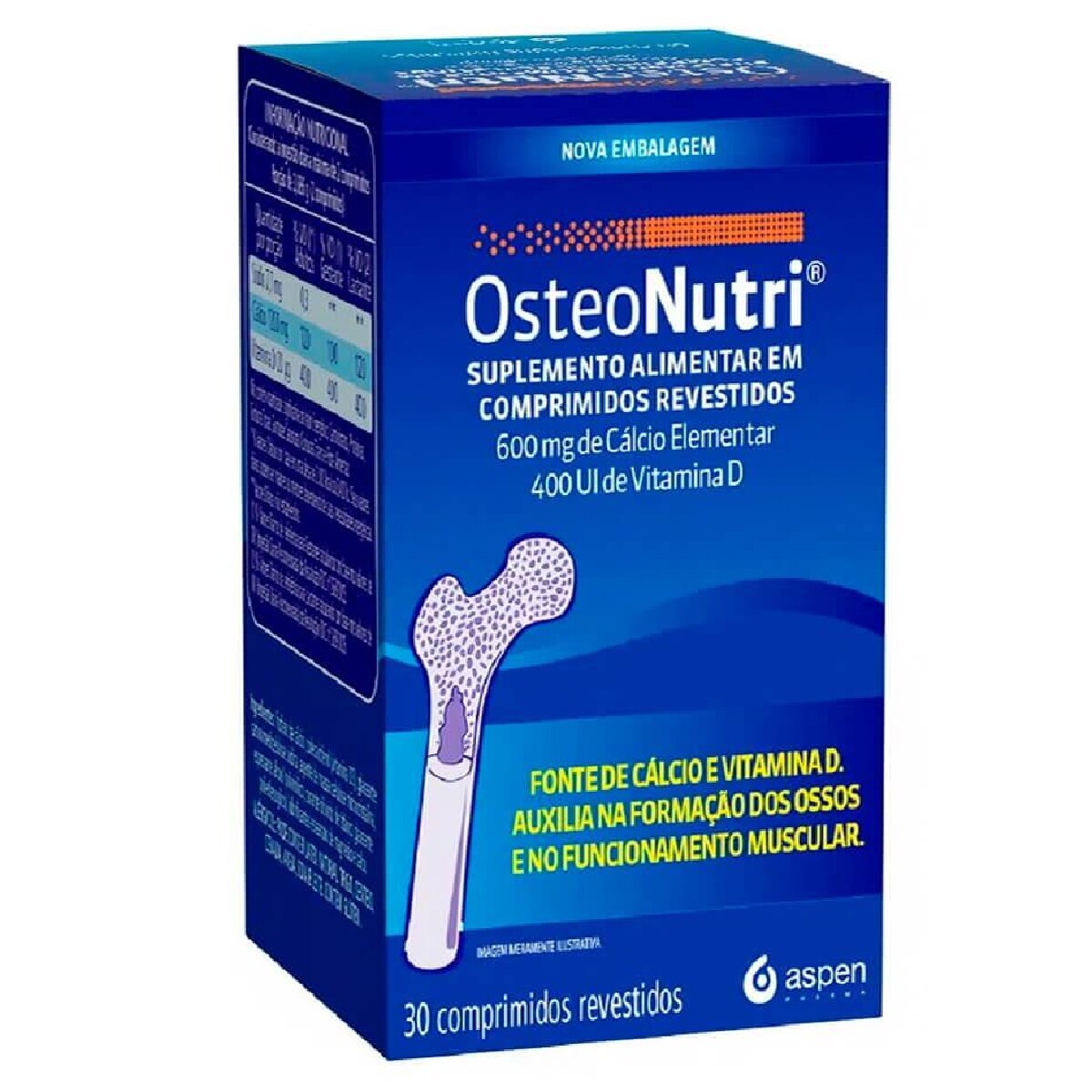 Osteonutri 600mg + 400UI 30 Comprimidos Revestidos