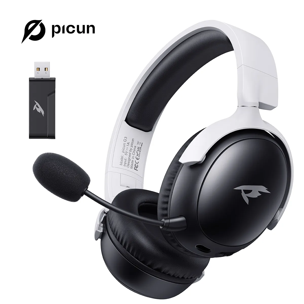 [TAXA INCLUSA + MOEDAS] Picun-G3 Fone de Ouvido Headset sem fios para jogos. Bluetooth e Dongle 2.4Ghz