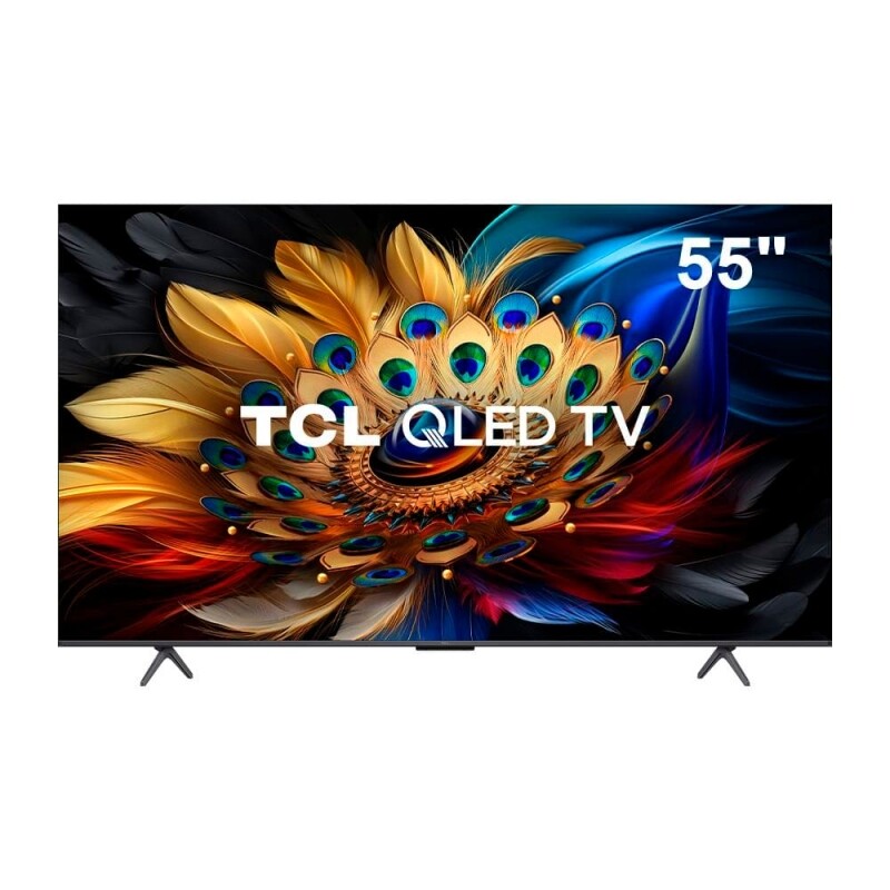 Smart TV TCL 55'' QLED UHD 4K Google TV Dolby Vision Atmos Chumbo 55C655