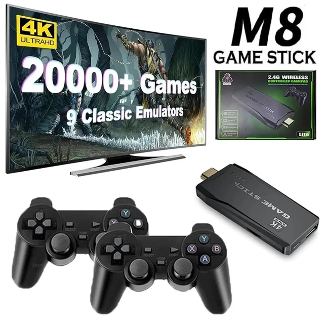 Console Stick Portátil Retrô M8 32GB 13000 Jogos + 2 Control