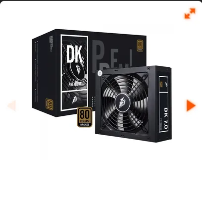 Fonte 1STPLAYER DK Premium 7.0, 700W, 80 Plus Bronze, Cabos Flat, PFC Ativo, Black, DKP-PS-700AX