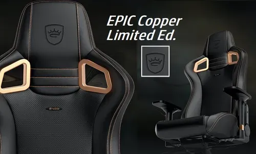 Cadeira Gamer Noblechairs Epic Copper Limited Edition - 4D/ Espuma Fria / Rodas XL PU/ Tecnologia Alemã