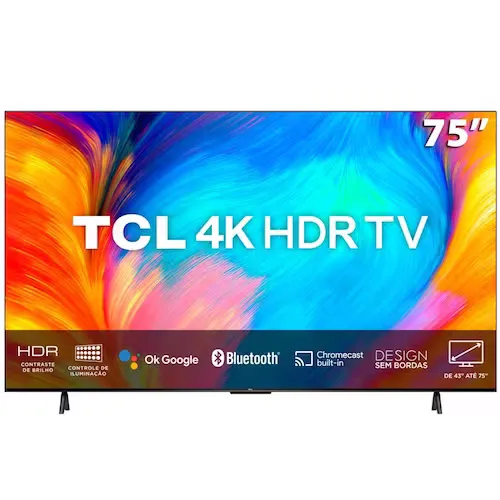 [APP] Smart TV LED 75" 4K UHD TCL P635 Google TV, Dolby Audio, HDR10+, WiFi Dual Band, Bluetooth Integrado, Chromecast e Google Assistente