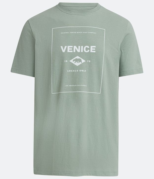 Camiseta Regular em Meia Malha com Estampa Venice Tam PP