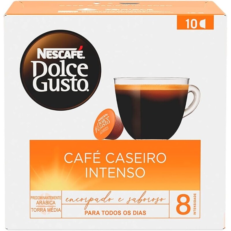 Cápsulas de Café Dolce Gusto Nescafé Caseiro Intenso 10 unidades.