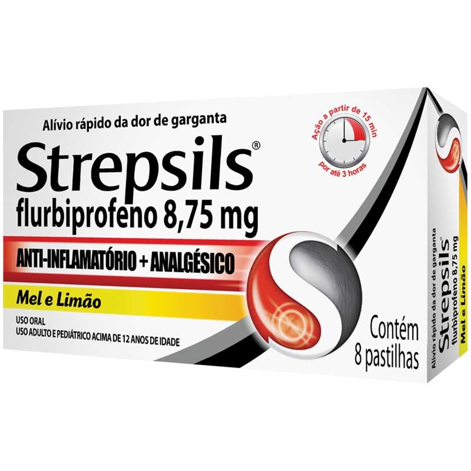 Strepsils Mel e Limao 8,75mg 8 Pastilhas