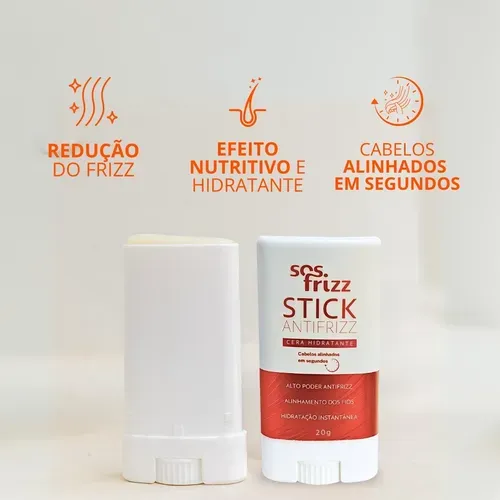 CERA STICK ANTIFRIZZ 20g - SOS Frizz - Cabelo com Frizz