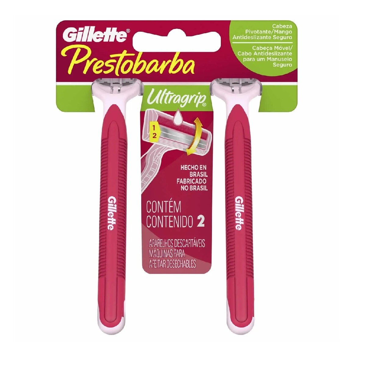 Aparelho de Depilacao Gillette Prestobarba Ultragrip Feminino 2 Unidades