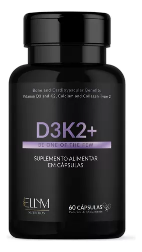 Vitamina D3 + K2 + Cálcio Em Capsulas Premium Pote 60caps Sabor Neutro