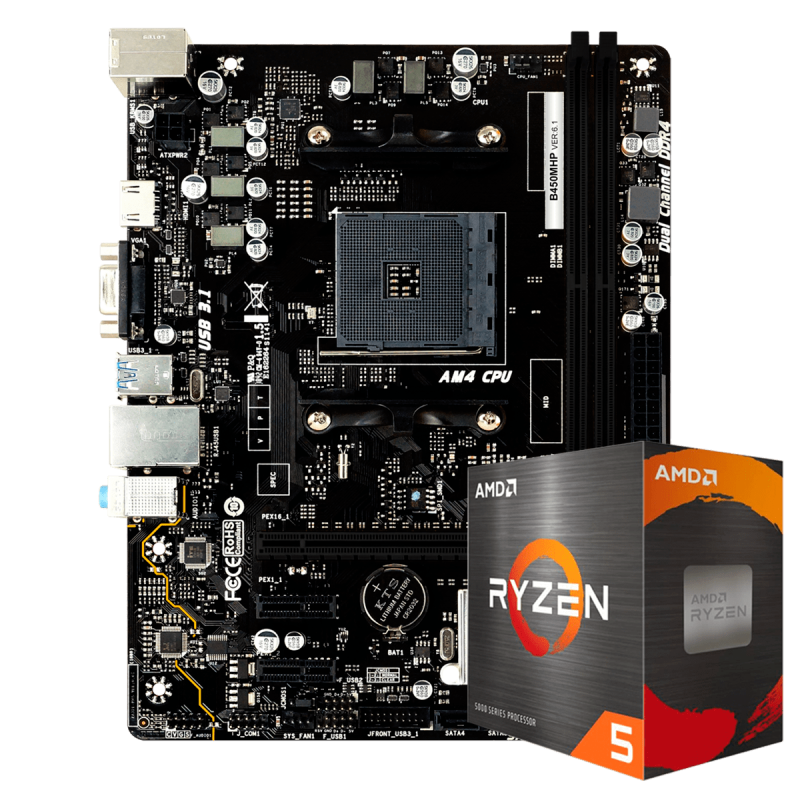 Kit Upgrade Processador AMD Ryzen 5 5500 + Placa Mãe Biostar B450MHP - Upgrade1551