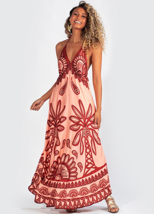 Vestido em Viscose Doha Rosa Farm