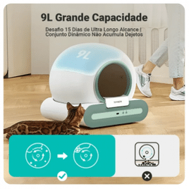 Caixa de Areia Automática Inteligente Newpet para Gatos com Autolimpeza Desodorante Esterilização UV Cont