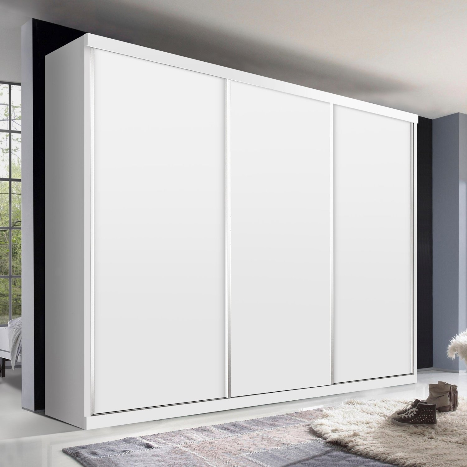 Guarda-roupa Casal 3 Portas de Correr 4 Gavetas Pearl Espresso Móveis