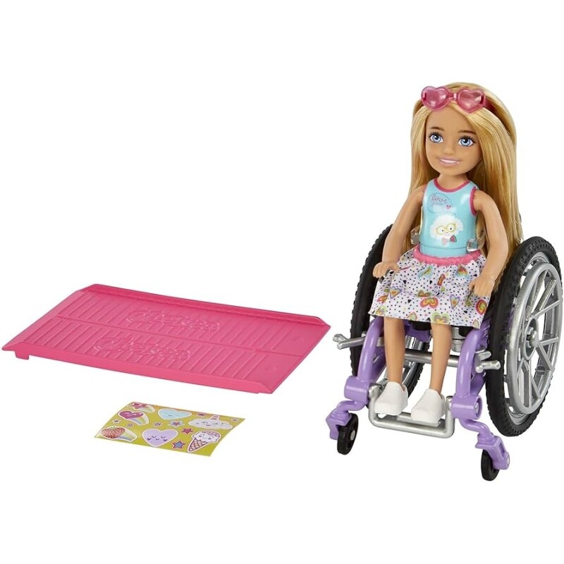 Barbie Boneca Chelsea Cadeira de Rodas Rosa
