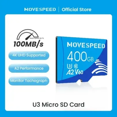 Cartão Micro SD 400gb MOVESPEED (100mb/s de Leitura)