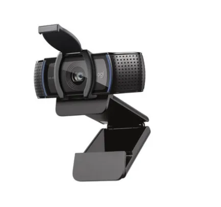 Webcam Full HD Logitech C920s com Microfone Embutido, Proteção de Privacidade, Widescreen 1080p, Compatível Logitech Capture - 960-001257