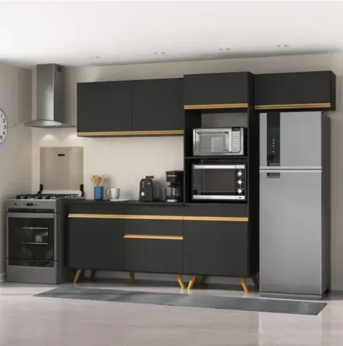 Armário de Cozinha Compacta 4 peças ML3868 Veneza Multimóveis