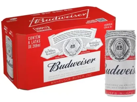 Cerveja Budweiser American Lager 8 Unidades 269ml (R$ 2,20 a unidade)