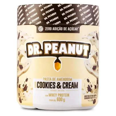 Pasta de Amendoim DR. Peanut Cookies And Cream 600G - Com Whey Protein