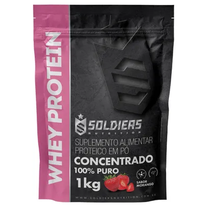 Whey Protein Concentrado 1kg - 100% Importado apenas os sabores chocolate belga e natura - Soldiers Nutrition