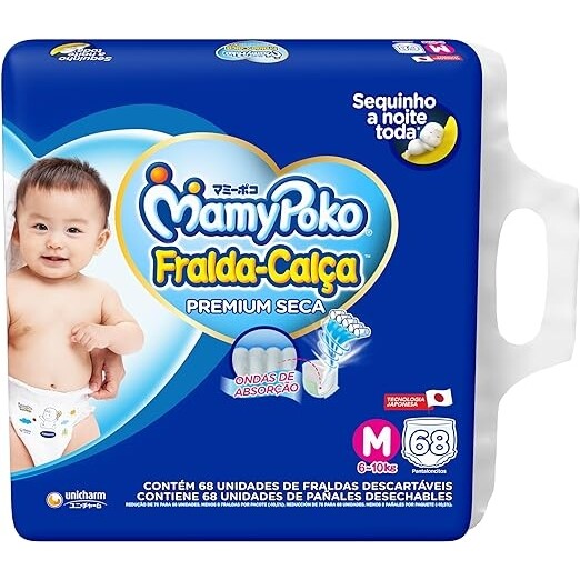 Fralda-Calça Premium Seca MamyPoko M 76 Unidades
